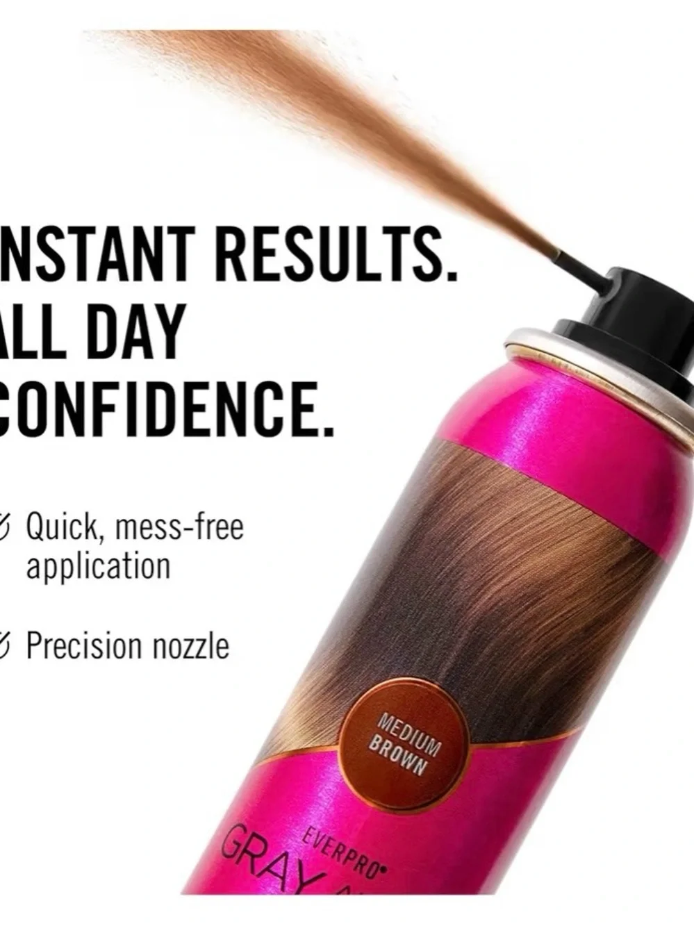 Gray Away Instant Root Cover Up Spray — Medium Brown
